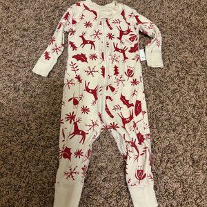 Hanna Andersson Christmas Sleeper Style Pajamas 70 CM 6-12 Months Zip Holiday